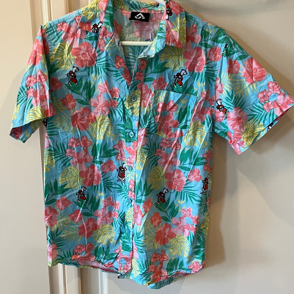 Icee Polar Bear Slushee button down shirt SMALL